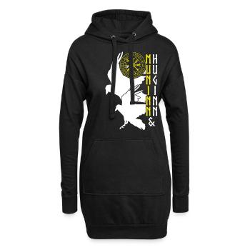 Corbeau Vegvisir Viking Corbeaux - Sweat-shirt à capuche long Femme - noir - Devant