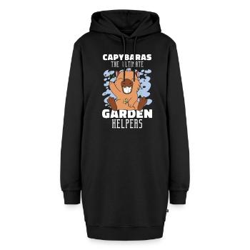 Gartenarbeit Capybara Garten Pflanzung Gärtner - Hoodie-Kleid - Schwarz - Vorne