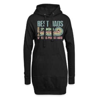 Die Besten Väter Sind 2006 Geboren, 17 Jahre Alt, - Hoodie-Kleid - Schwarz - Vorne