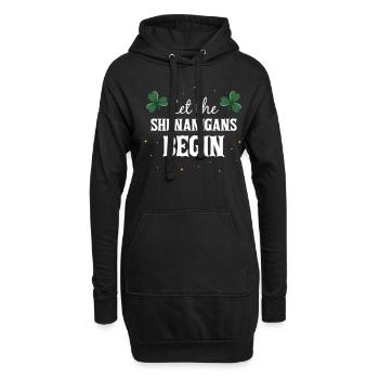 Let The Shenanigas Begin St Patricks Day - Hoodie-Kleid - Schwarz - Vorne