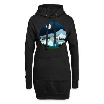 Randonnée Camping Alpinisme Trekking - Sweat-shirt à capuche long Femme - noir - Devant