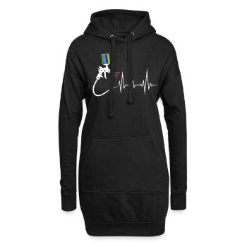 Cœur de peintre de voiture battement de cœur pour peintre de voiture - Sweat-shirt à capuche long Femme - noir - Devant