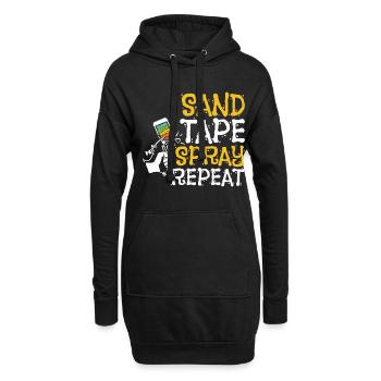 Sand. Tape. Spray. Repeat. For Painter - Hoodie-Kleid - Schwarz - Vorne