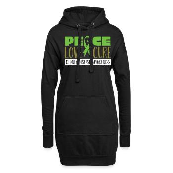 Bewusstsein Für Nierenerkrankungen, Niere - Hoodie-Kleid - Schwarz - Vorne