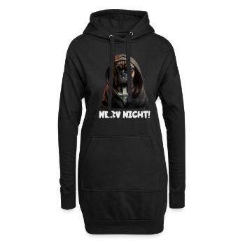 Witziger Hund mit dem Spruch NERV NICHT! - Hoodie-Kleid - Schwarz - Vorne