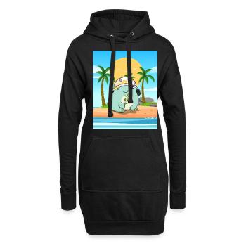 Coconut Girl Aesthetic Kawaii Frog Summer Beach - Hoodie-Kleid - Schwarz - Vorne