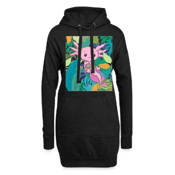 Coconut Girl Aesthetic Kawaii Axolotl - Hoodie-Kleid - Schwarz - Vorne