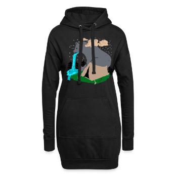 Randonnée en plein air Camping Ours Trekking - Sweat-shirt à capuche long Femme - noir - Devant