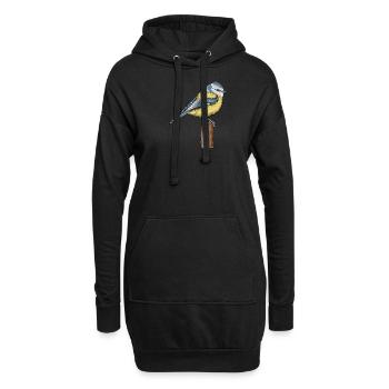 Motif Blue I Bird pour les ornithologues amateurs - Sweat-shirt à capuche long Femme - noir - Devant
