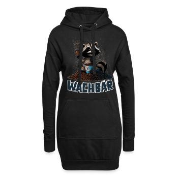 Wachbär Waschbär Motiv Köstüm Bild Mode Rave - Hoodie-Kleid - Schwarz - Vorne
