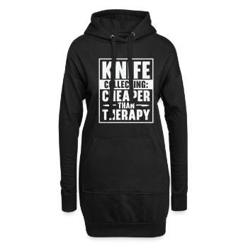 Messersammler Messer Sammeln - Hoodie-Kleid - Schwarz - Vorne