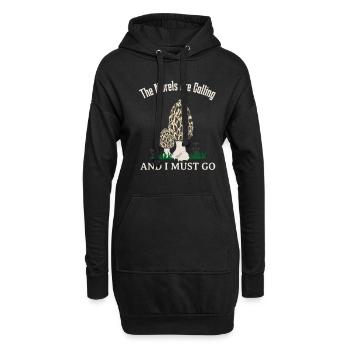 Lustiges Pilz Liebhaber Die Morcheln Rufen Pilze - Hoodie-Kleid - Schwarz - Vorne