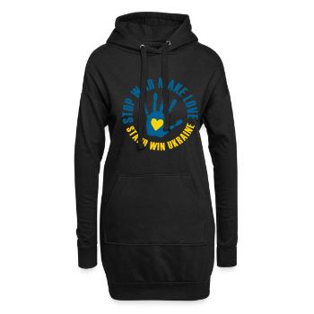 Win Ukraine booth - Hoodie Dress - black - Front