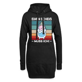 Einen Scheiß muss ich Spruch Einhorn Muskel Retro - Hoodie-Kleid - Schwarz - Vorne