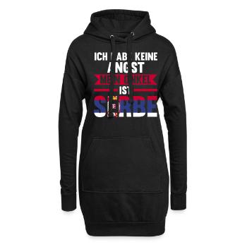 Ich habe keine Angst mein Onkel ist Serbe - Hoodie-Kleid - Schwarz - Vorne
