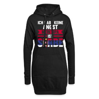 Ich habe keine Angst mein Opa ist Serbe - Hoodie-Kleid - Schwarz - Vorne