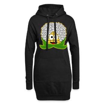 Maïs soufflé - Sweat-shirt à capuche long Femme - noir - Devant