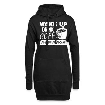Buvez du café et soyez génial - Sweat-shirt à capuche long Femme - noir - Devant