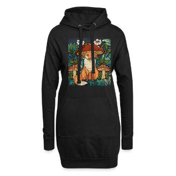 Cottagecore Fuchs - Hoodie-Kleid - Schwarz - Vorne