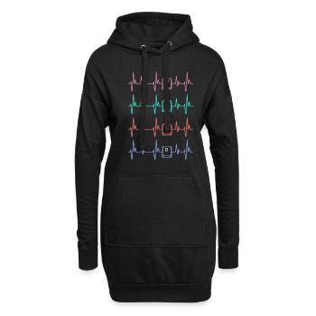 Clavier Gaming Heartbeat - Sweat-shirt à capuche long Femme - noir - Devant