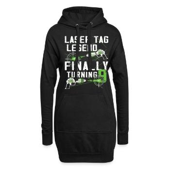Endlich 9 - Laser -Tag -Geburtstag - Hoodie-Kleid - Schwarz - Vorne