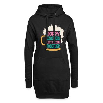 Easter Bunnies Beer Drinking Holiday Rabbit - Hoodie-Kleid - Schwarz - Vorne