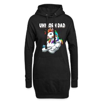 Unicorn Dad für einen Einhorn Liebhaber - Hoodie-Kleid - Schwarz - Vorne
