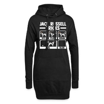 Hund Jack Russell - Hoodie-Kleid - Schwarz - Vorne