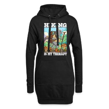 La randonnée est ma thérapie Wandern - Sweat-shirt à capuche long Femme - noir - Devant