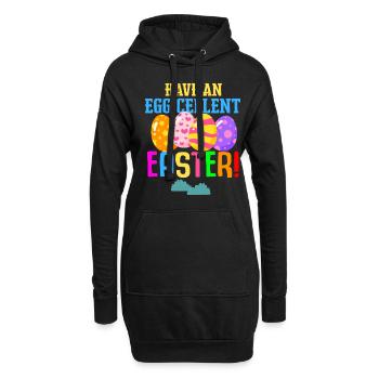 Ostern Bunte Eier färben Kaninchen Eierjagd - Hoodie-Kleid - Schwarz - Vorne