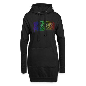 Pixel Look RGB Gaming Grafikkarte Gamer - Hoodie-Kleid - Schwarz - Vorne