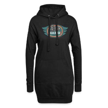 Eisenbahn Fanatiker Dampflokomotive Zugliebhaber - Hoodie-Kleid - Schwarz - Vorne