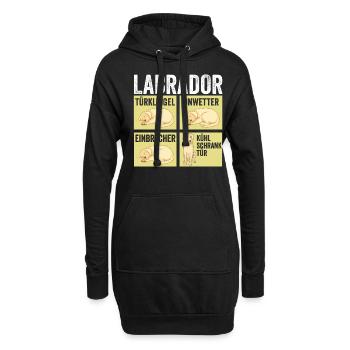 Hund Labrador - Hoodie-Kleid - Schwarz - Vorne
