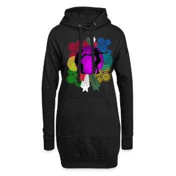Boogie Woogie Retro Tanzen Swing - Hoodie-Kleid - Schwarz - Vorne