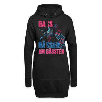 Bassisten, Bassgitarristen Gitarristen Bass - Hoodie-Kleid - Schwarz - Vorne