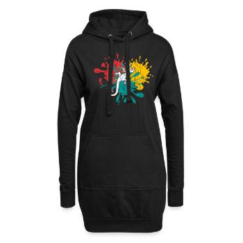 Eidechse - Hoodie-Kleid - Schwarz - Vorne