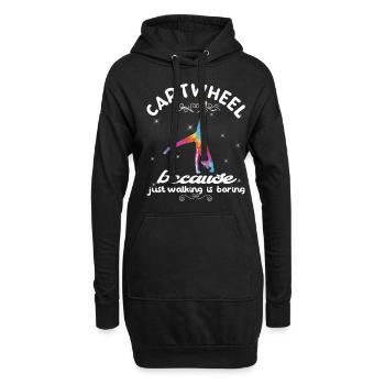 Roue de chariot acrobatique de gymnastique cool - Sweat-shirt à capuche long Femme - noir - Devant