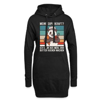 Bäcker Meine Superkraft Kuchen Panda Mehl Butter - Hoodie-Kleid - Schwarz - Vorne