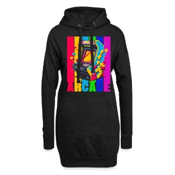 Retro Arcade Game Videospiel für Gamer - Hoodie-Kleid - Schwarz - Vorne