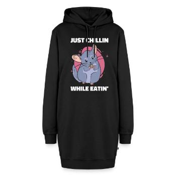 Chinchilla Wildlife Haustier Nagetier Essen - Hoodie-Kleid - Schwarz - Vorne