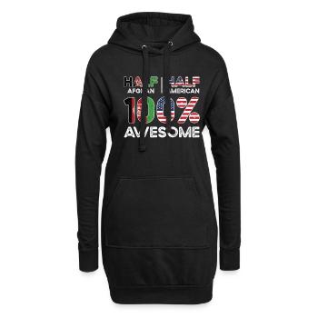 Halb Afghane Afghanistan Amerikaner USA - Hoodie-Kleid - Schwarz - Vorne