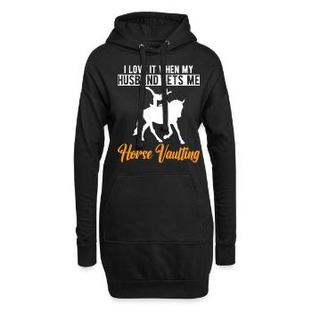 Lustige Reiterin Pferd Voltigieren Ehefrau - Hoodie-Kleid - Schwarz - Vorne