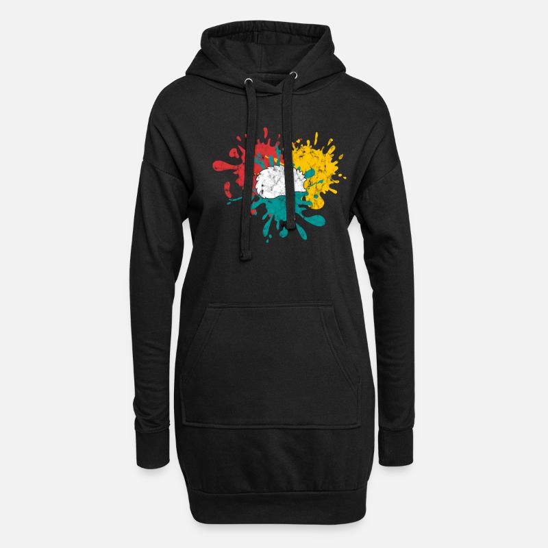 Igel - Hoodie-Kleid - Schwarz