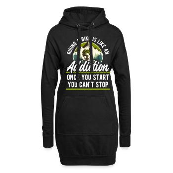 Vélos Cyclistes La vie est comme - Sweat-shirt à capuche long Femme - noir - Devant