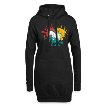 Schaf - Hoodie-Kleid - Schwarz - Vorne