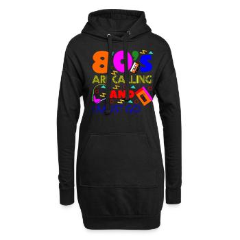 Années 80 1980 Party Disco Vintage Années 80 - Sweat-shirt à capuche long Femme - noir - Devant