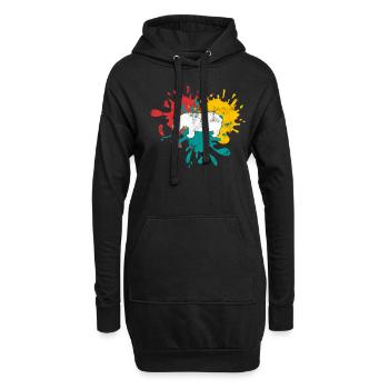 Nilpferd Silhouette - Hoodie-Kleid - Schwarz - Vorne