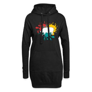 Schwein - Hoodie-Kleid - Schwarz - Vorne