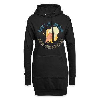 Ice Cream For Breakfast Eiscreme Eis - Hoodie-Kleid - Schwarz - Vorne