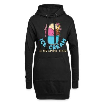 Ice Cream Spirit Food Eiscreme Eis - Hoodie-Kleid - Schwarz - Vorne